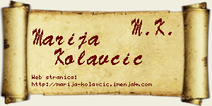 Marija Kolavčić vizit kartica